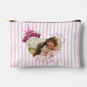 Elegant Pink Queen Crown Happy Mothers Day Photos Accessory Pouch