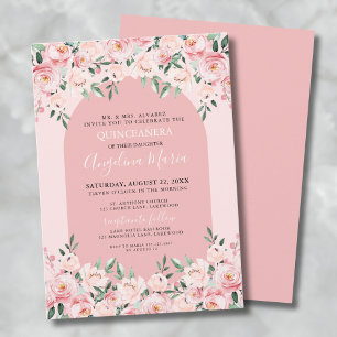 Elegant Pink Quinceanera Invitation