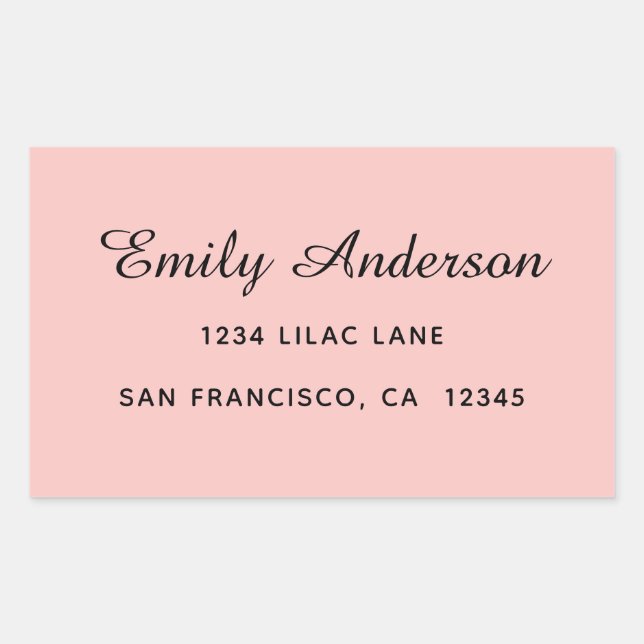 Elegant Pink Rectangular Sticker (Front)