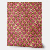 Elegant Pink Red Gold Art Deco Peel and Stick