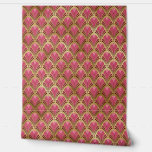 Elegant Pink Red Gold Art Deco Vintage Pattern<br><div class="desc">Elegant Pink Red Gold Art Deco Vintage Pattern Wallpaper features a chic elegant art deco pattern in pink,  old brick red and gold. Perfect for home decor,  office decor,  event decor and party decor. Created by Evco Studio www.zazzle.com/store/evcostudio</div>