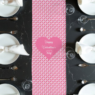 Elegant Pink Red Hearts Valentine Gift Runner