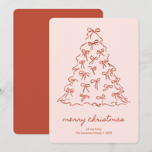 Elegant Pink & Red Merry Christmas Non-Photo Holiday Card
