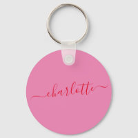 Elegant Pink Red Script Modern Name Personalised