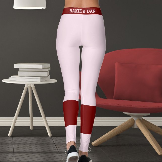 Elegant Pink Red Valentine's Day Girlfriend Gift  Leggings (Creator Uploaded)