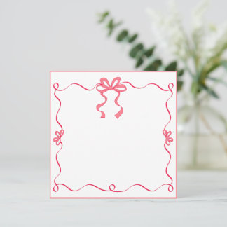 Elegant Pink Ribbon I Thank You, Girly Desk Gift Card
