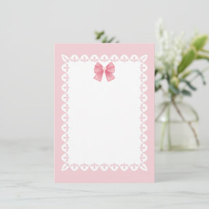 Elegant Pink Ribbon –Thank You, Girly Desk Gift Card
