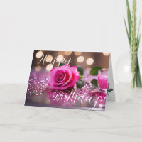 Elegant Pink Rose Birthday Greeting