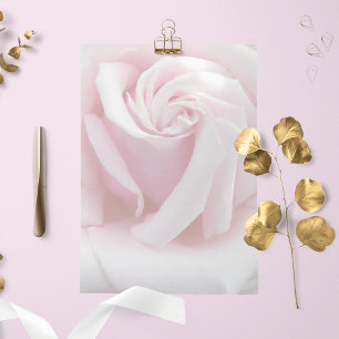 Elegant Pink Rose Bloom Floral Stationery Paper