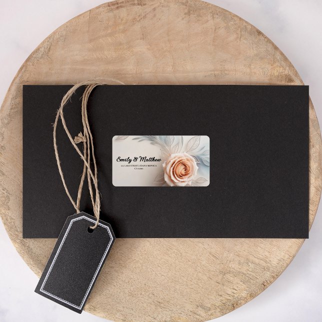 Elegant Pink Rose Dew Drops Return Address Labels (Creator Uploaded)