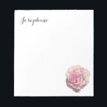 Elegant Pink Rose Floral | Add Your Name Notepad<br><div class="desc">This is a hand painted watercolor painting of a pink rose. The colours are in high contrast so you can see the highlight and shadow very clearly.</div>