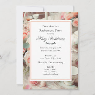 Elegant Pink Rose Floral Invitation