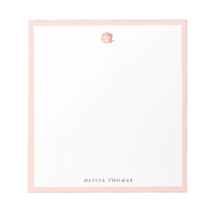 Elegant pink rose gold personalised Stationery Notepad