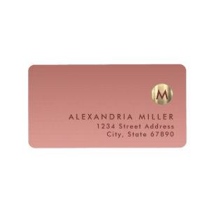 Elegant Pink Rose Gold Return Address Label