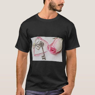 Elegant Pink Rose Logo T-Shirt