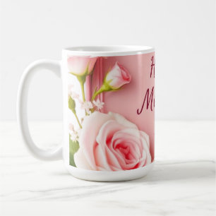 Elegant Pink Rose Mother’s Day Greeting Coffee Mug