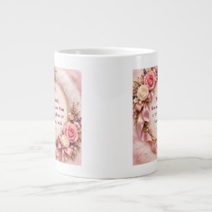 Elegant pink Rose Parents Dua Inspirational Large Coffee Mug