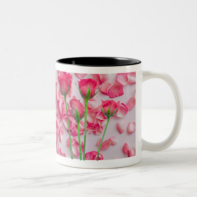  Elegant Pink Rose Petals Floral Mug Design (Right)