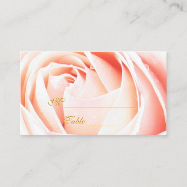 Elegant Pink Rose Placecards (Front)