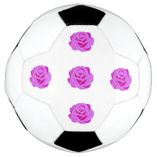 Elegant Pink Rose Stained Glass Soccer Ball -
