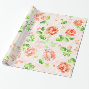 Elegant Pink Rose vintage Pattern customise Wrapping Paper