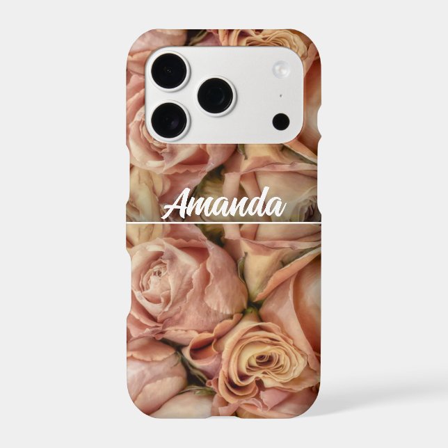 elegant pink roses add text or monogram  (Back)