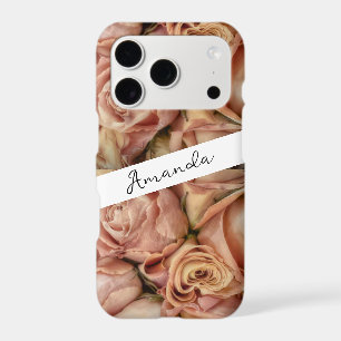 elegant pink roses add text or monogram