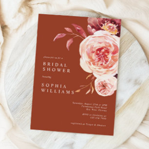 Elegant Pink Roses Bridal Shower Invitation