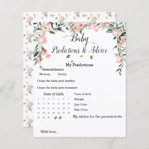 Elegant Pink Roses & Butterflies Baby Shower Game