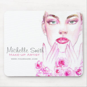 Elegant Pink Roses Floral Watercolor Beauty Salon  Mouse Pad
