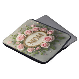 Elegant Pink Roses For Mum on Mother's Day Laptop Sleeve