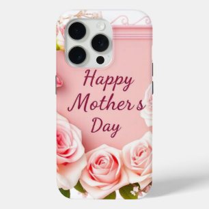 Elegant Pink Roses Happy Mother’s Day iPhone 15 Pr Pro Case