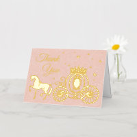 Elegant Pink Roses Horse Carriage Photo Thank You