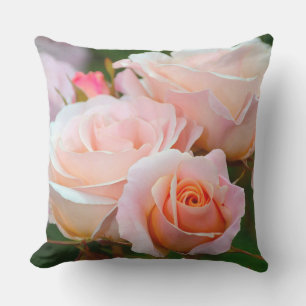 Elegant pink roses outdoor cushion