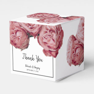 Elegant Pink Roses Wedding  Favour Box
