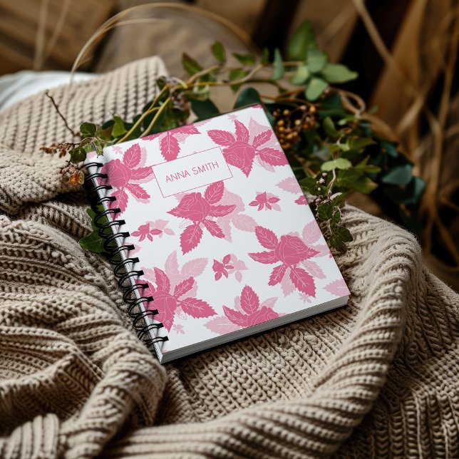 Elegant Pink Roses_White on Floral Pattern Script Planner (Creator Uploaded)