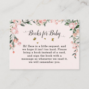 Elegant Pink Roses with Butterflies Baby Shower Enclosure Card