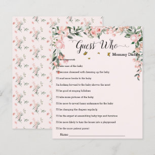 Elegant Pink Roses with Butterflies Guess Who Game