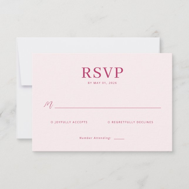 Elegant Pink RSVP Card (Front)