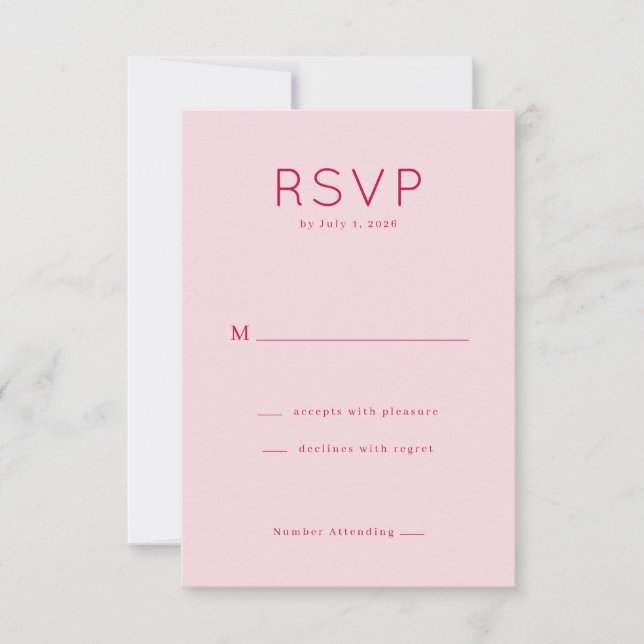 Elegant Pink RSVP Card (Front)