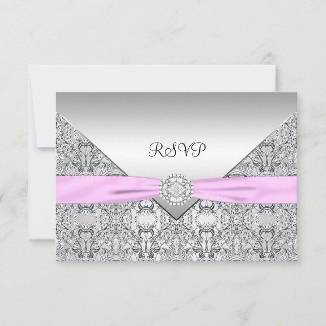 Elegant Pink RSVP Card (Front)