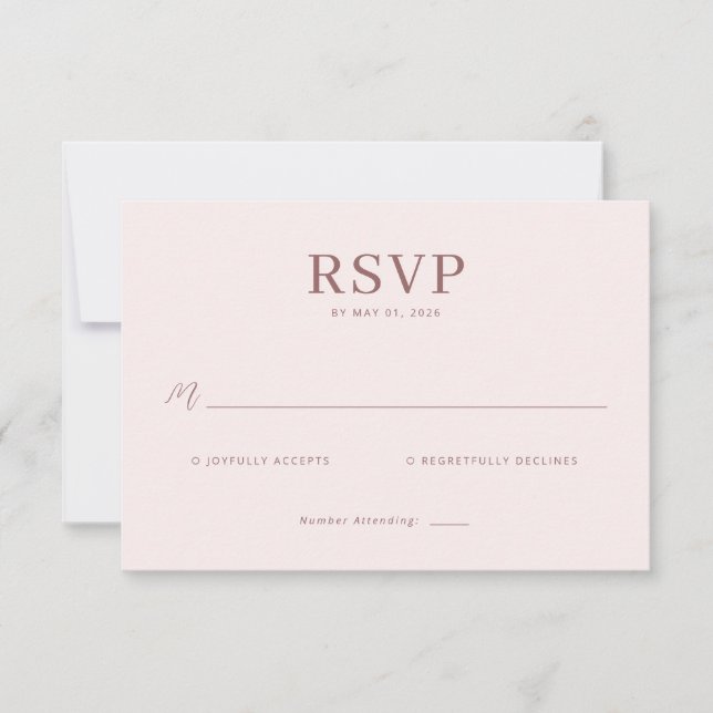 Elegant Pink RSVP Card (Front)