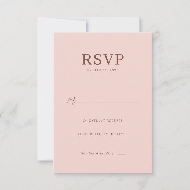 Elegant Pink RSVP Card (Front)