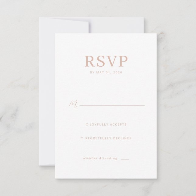 Elegant Pink RSVP Card (Front)