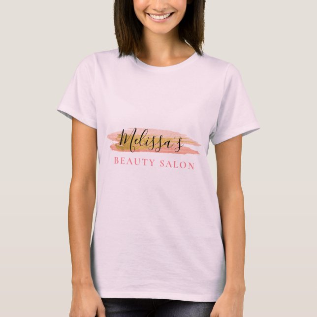 elegant pink salon business T-Shirt (Front)