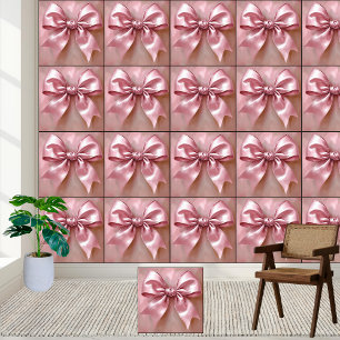 Elegant Pink Satin Bow Wallpaper