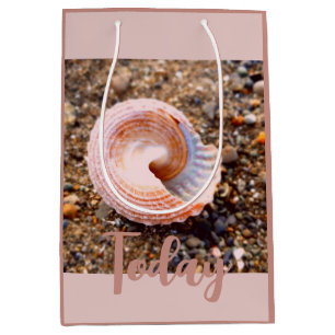 Elegant Pink Seashell Custom Gift Bag