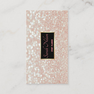 Elegant Pink Sequins Business Card