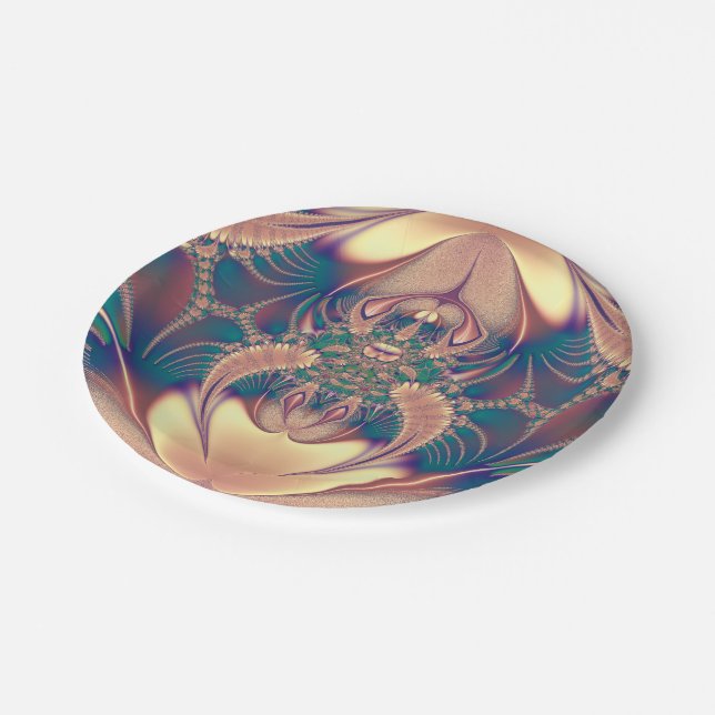 Elegant Pink Silk  Design Paper Plate (Angled)
