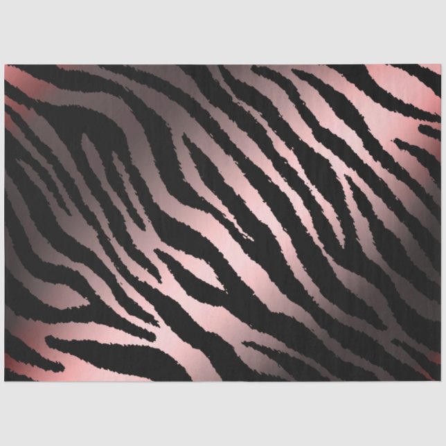Elegant Pink Silver Tiger Tissue Paper (Front)
